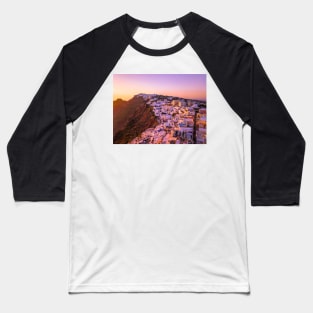 Santorini, Greece Sunset Baseball T-Shirt